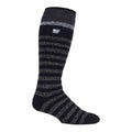 Men's thermal ski socks in striped pattern with knee-high length for winter sports