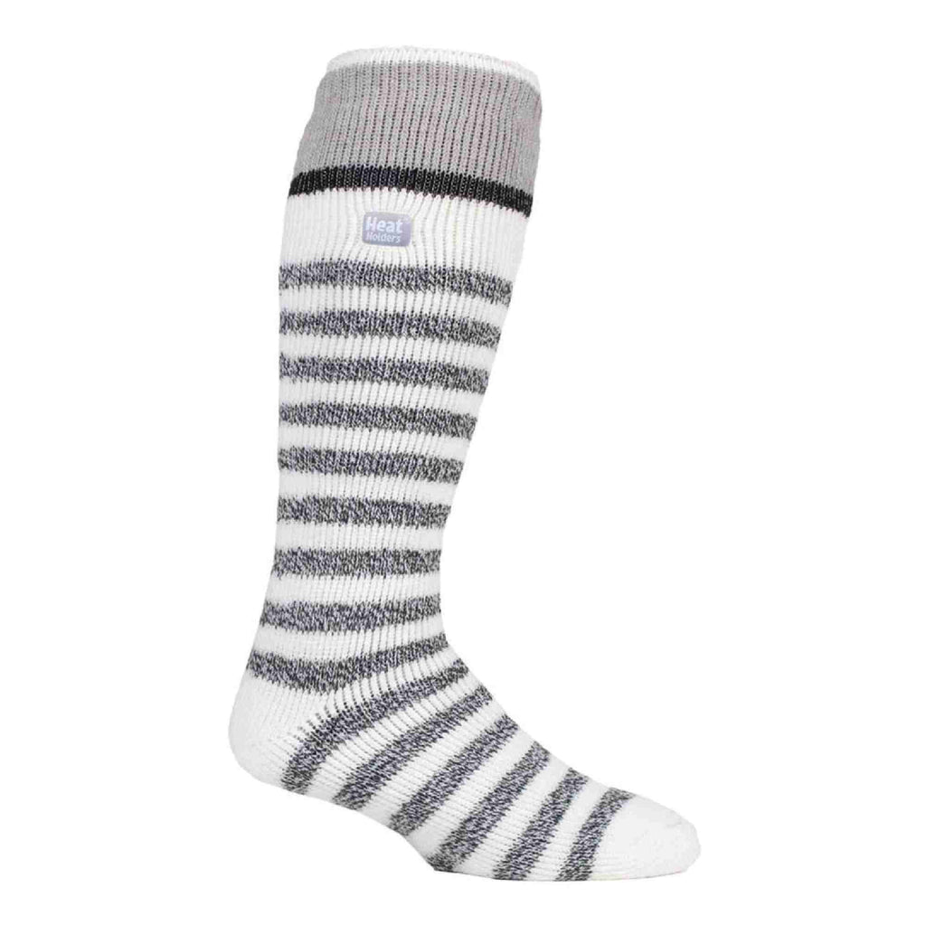 Men's thermal ski socks in striped pattern with knee-high length for winter sports — view 5