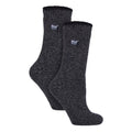 Ladies merino wool thermal socks in a two pair pack featuring thick brushed inner lining