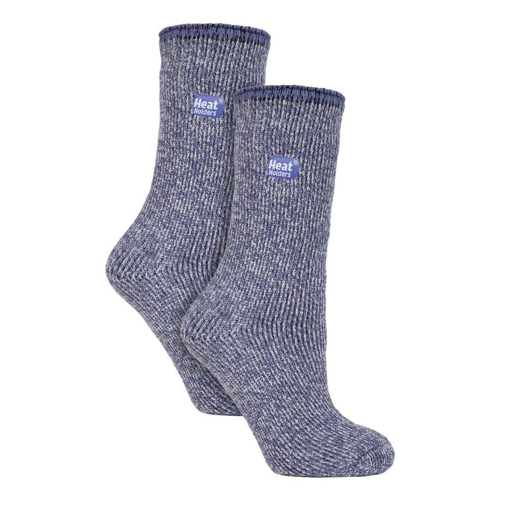 Ladies merino wool thermal socks in a two pair pack featuring thick brushed inner lining — view 5
