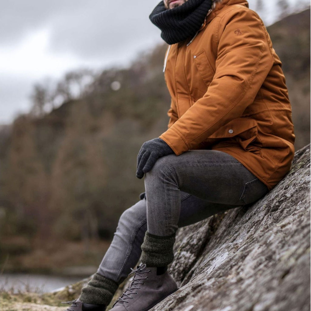 Mens two pack merino wool thermal socks featuring a thick looped pile and reinforced toe — view 4