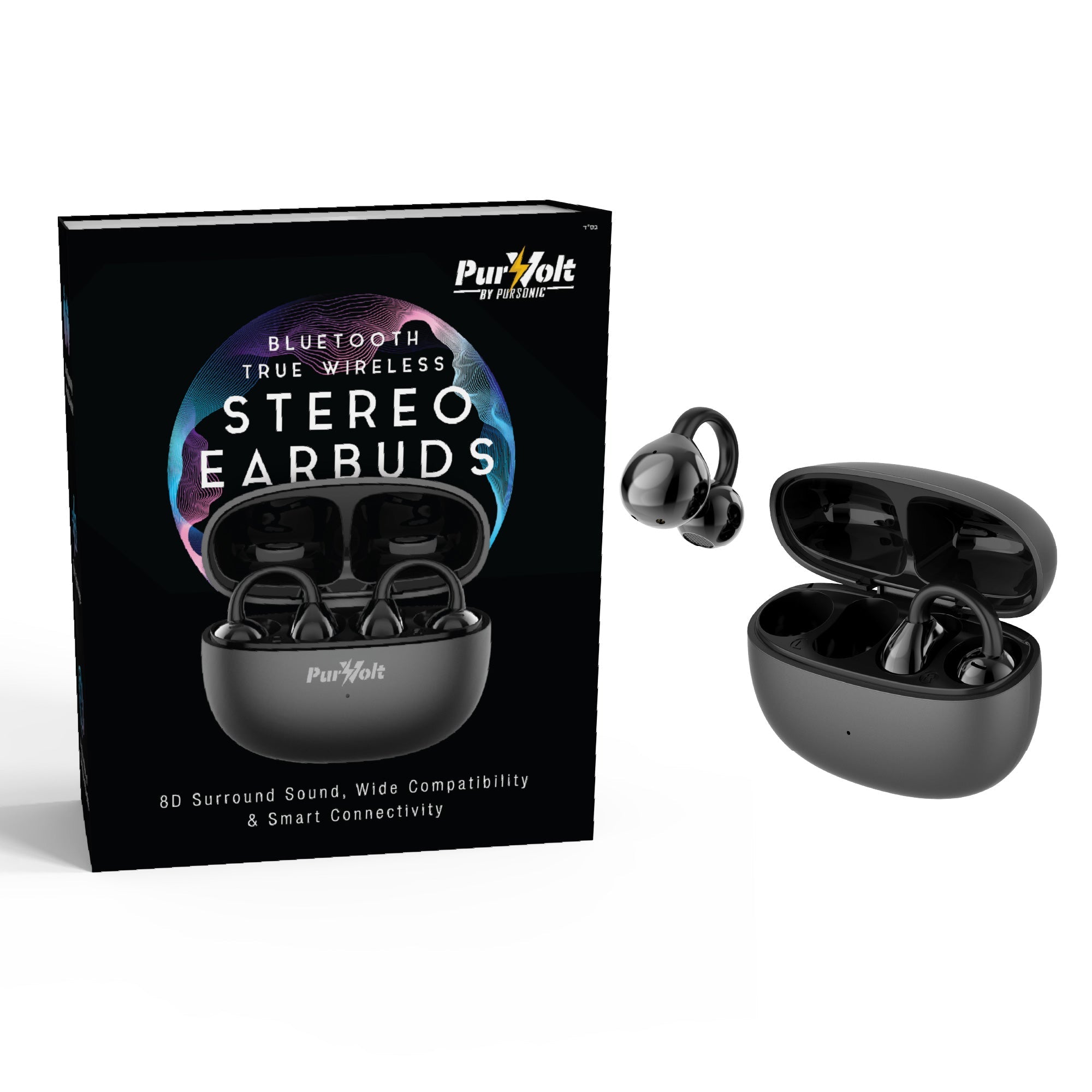 Wireless audio charging bundle featuring an alarm clock speaker and true wireless earbuds with charging case — view 4