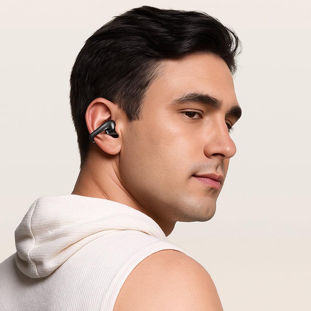 Wireless audio charging bundle featuring an alarm clock speaker and true wireless earbuds with charging case — view 2