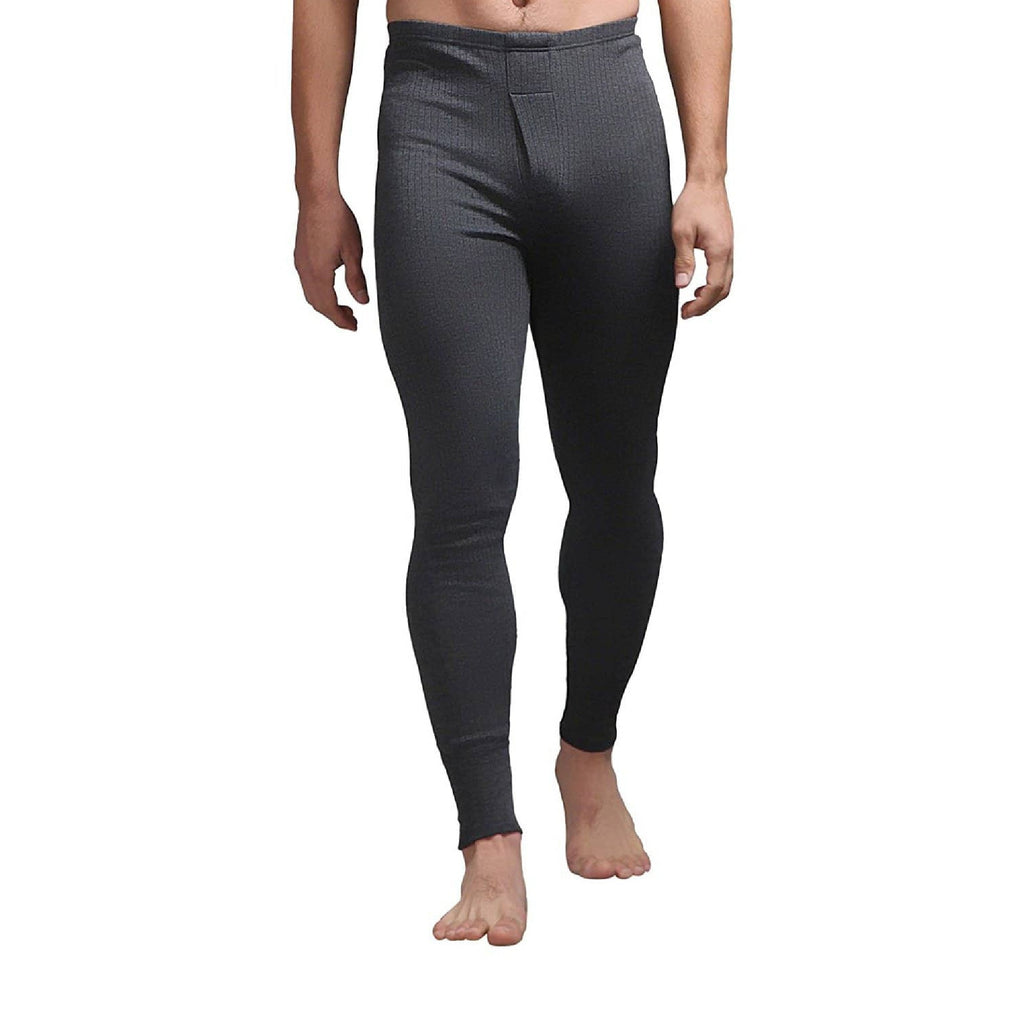 Men's slim fit thermal underwear bottoms long johns featuring a soft comfortable elastic waistband