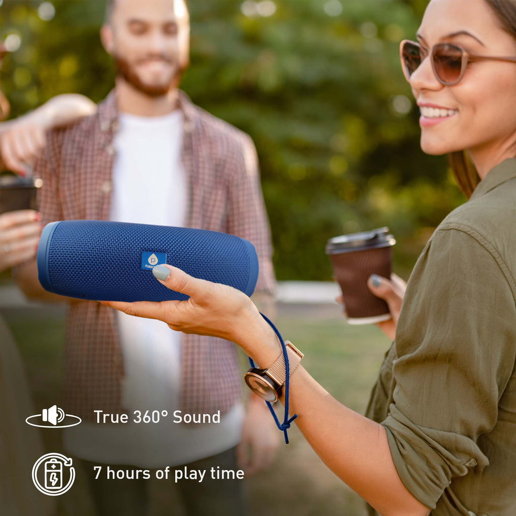 Three-piece Pursonic wireless speaker bundle including home, portable, and waterproof shower speakers in black. — view 3