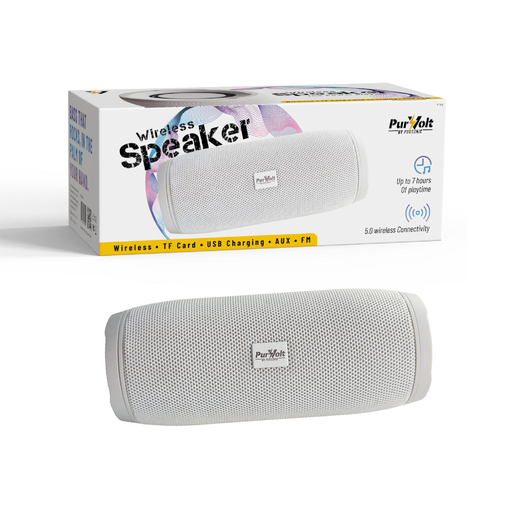 Compact portable wireless speaker showcasing a sleek design with built-in controls for immersive outdoor listening — view 4