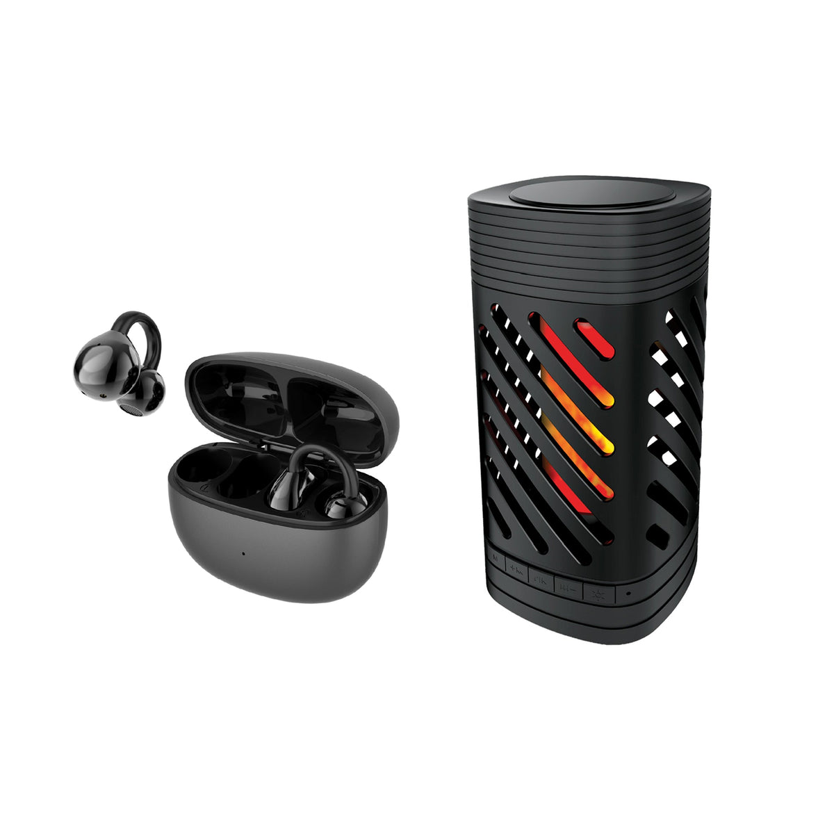 2-in-1 Ambient Flame Lantern Speaker & True Wireless Stereo Earbuds-0