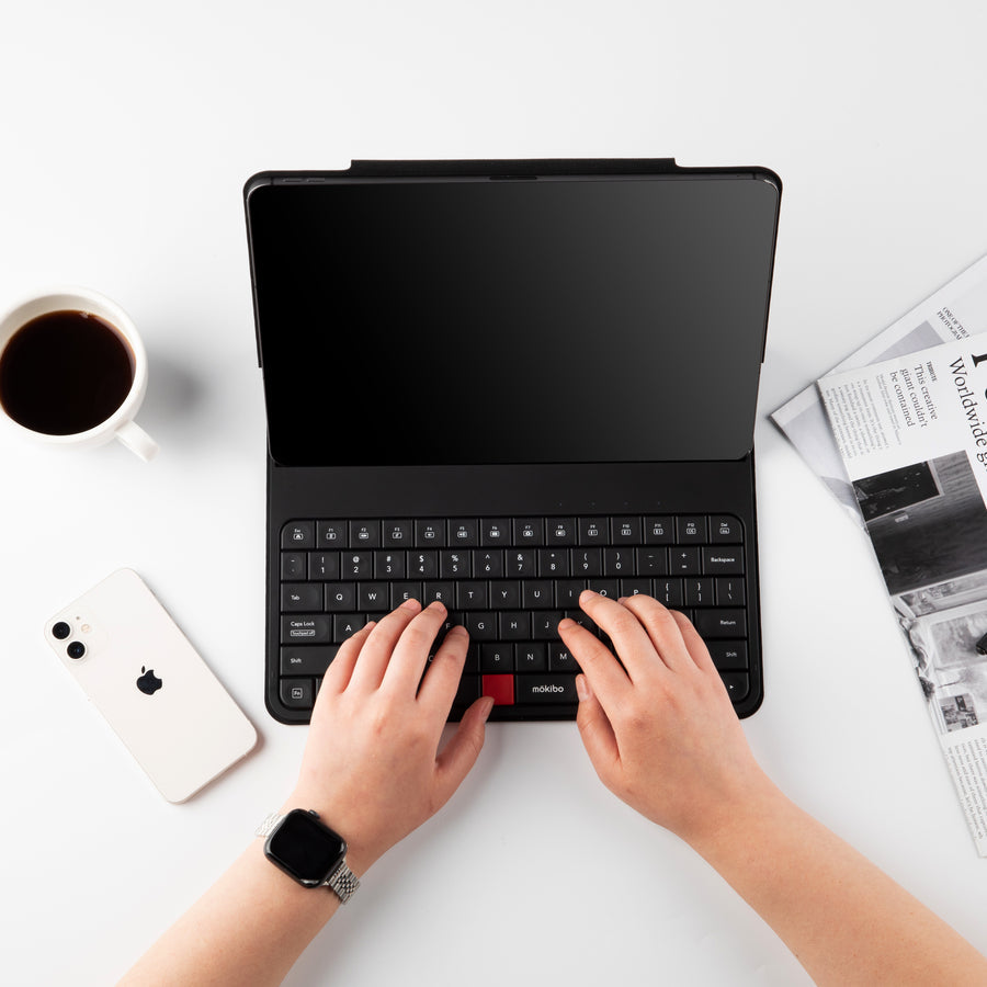 Fusion keyboard for iPad Pro 11-inch in slim black folio case with invisible trackpad keys — view 5