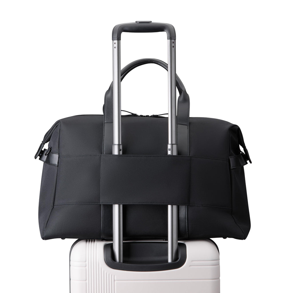 Madison duffle bag in premium nylon with PU leather accents and structural modern design — view 5
