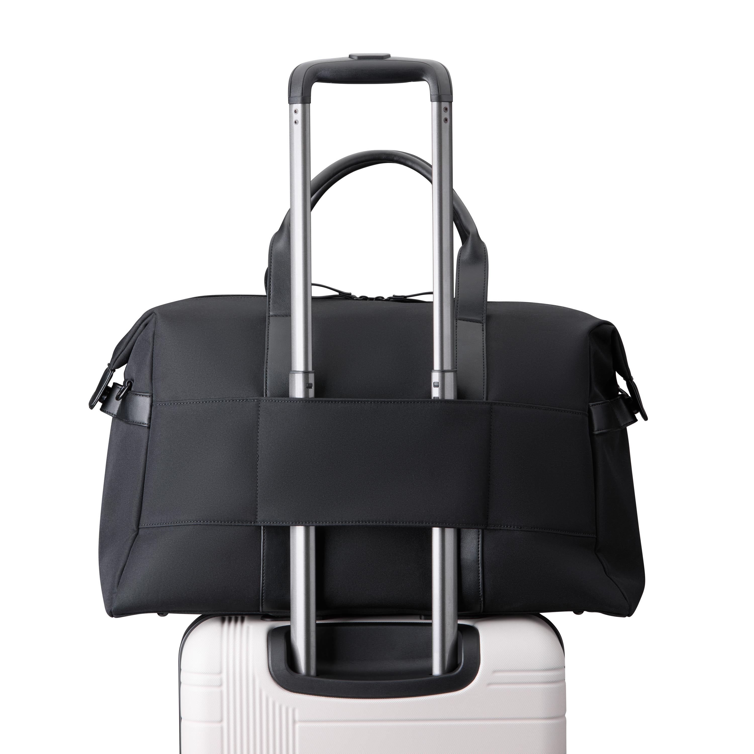 Madison duffle bag in premium nylon with PU leather accents and structural modern design — view 5