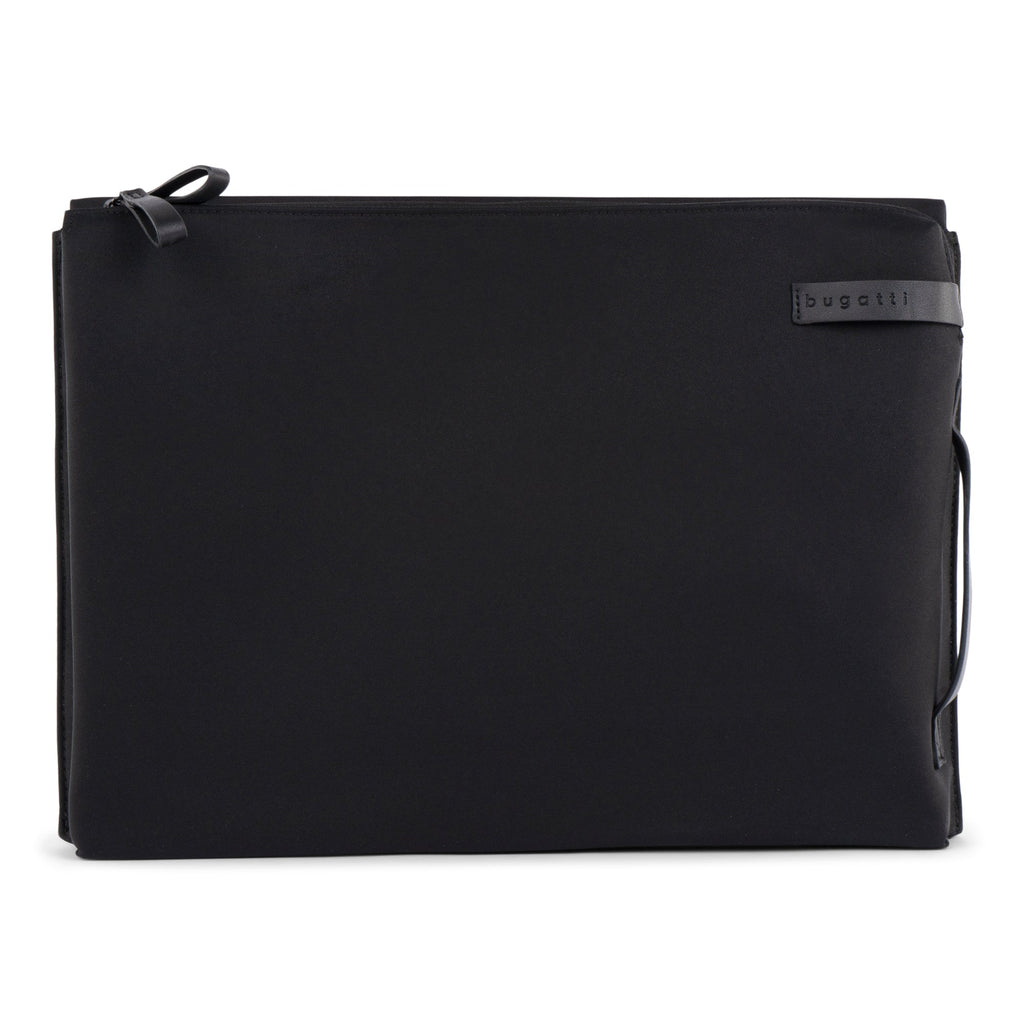 Madison laptop sleeve in premium nylon with vegan leather trims for device protection