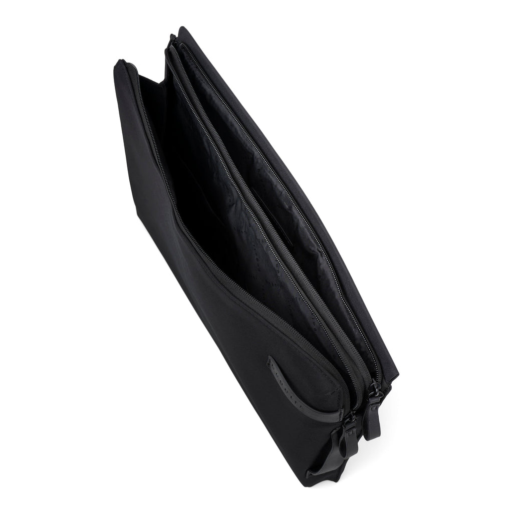 Madison laptop sleeve in premium nylon with vegan leather trims for device protection — view 3