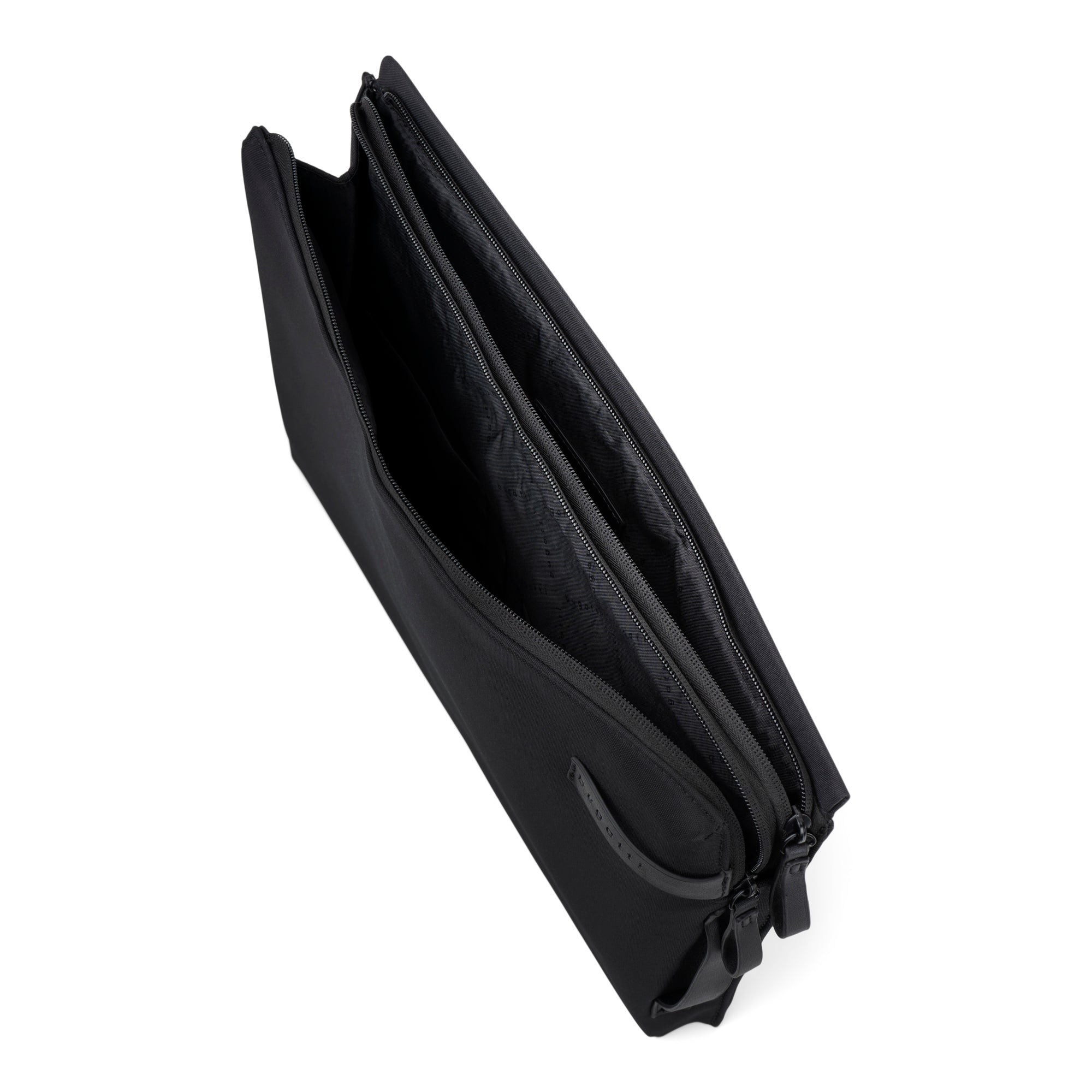 Madison laptop sleeve in premium nylon with vegan leather trims for device protection — view 3