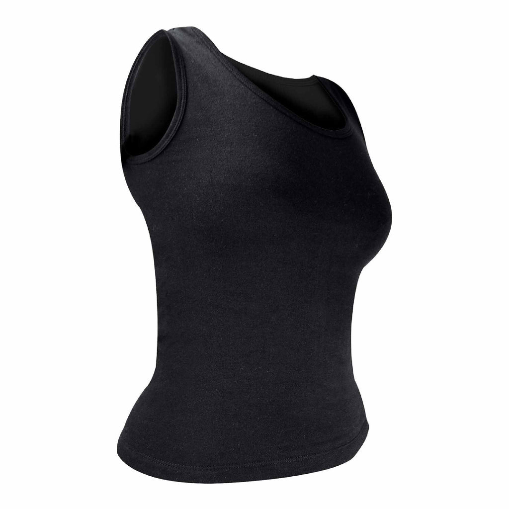 Ladies cotton thermal sleeveless vest in soft white, featuring a ribbed seamless slim-fit design. — view 2