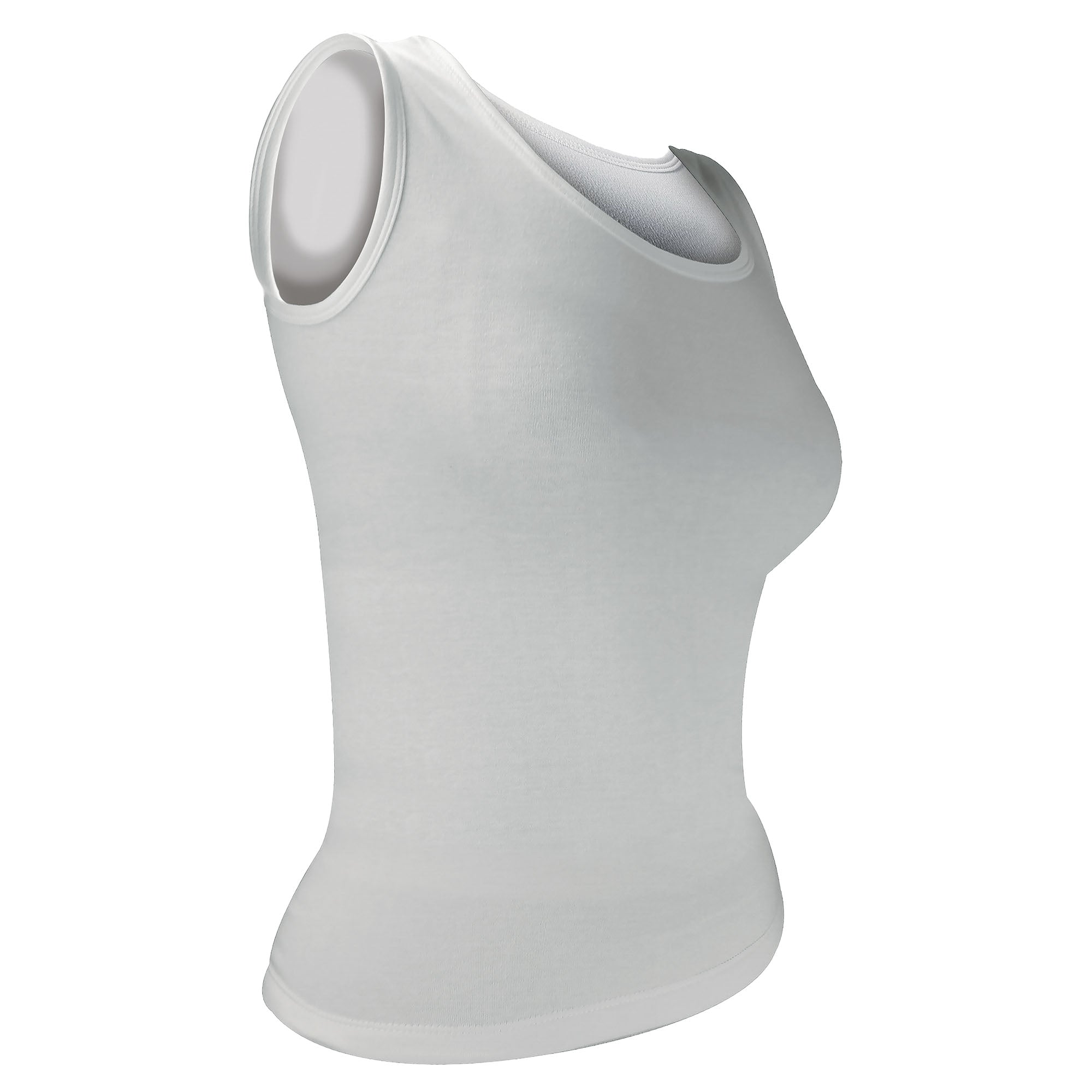 Ladies thermal sleeveless top 2-pack in white and black, lightweight poly-cotton winter base layer — view 3