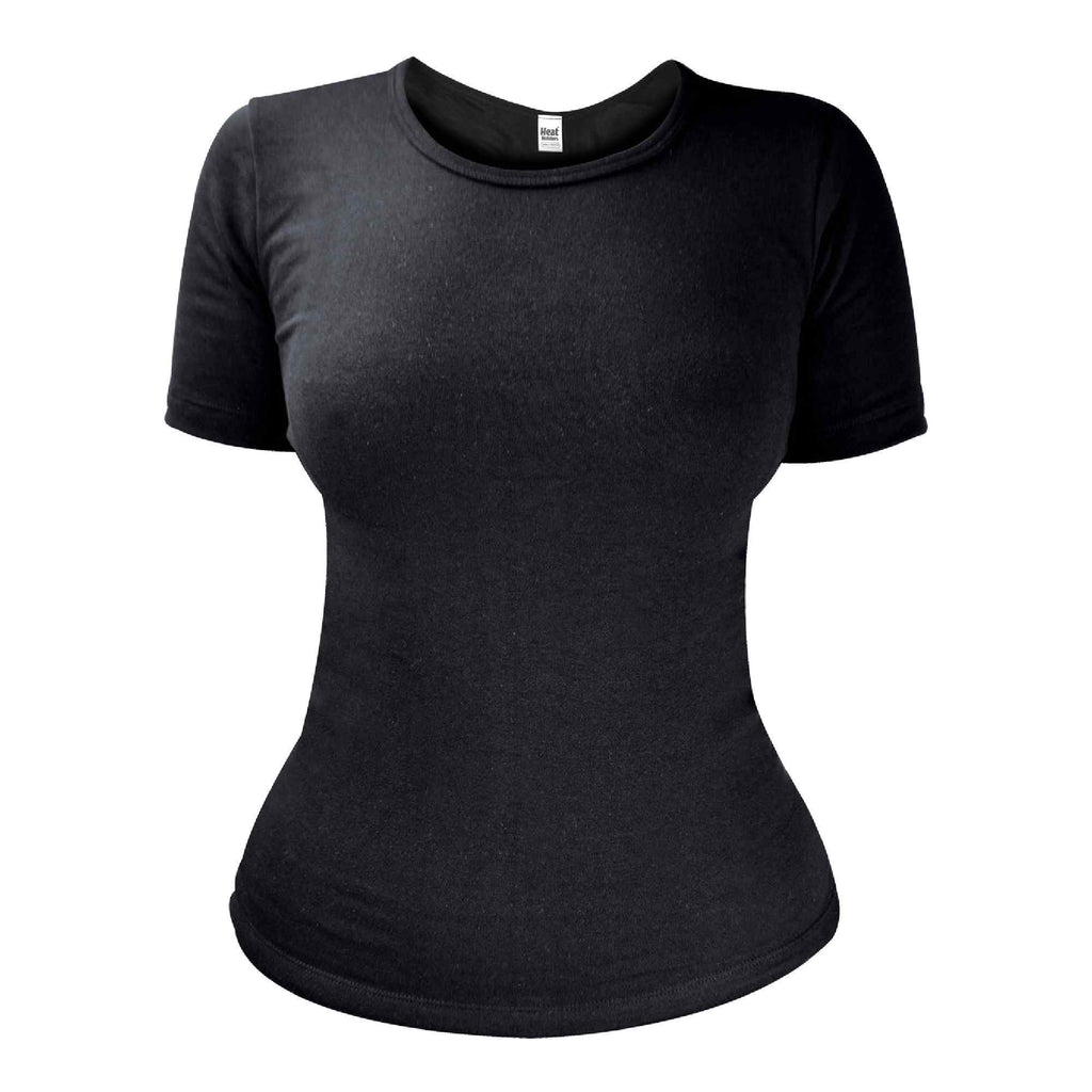 Ladies short sleeve thermal top in soft cotton blend seamless underwear base layer