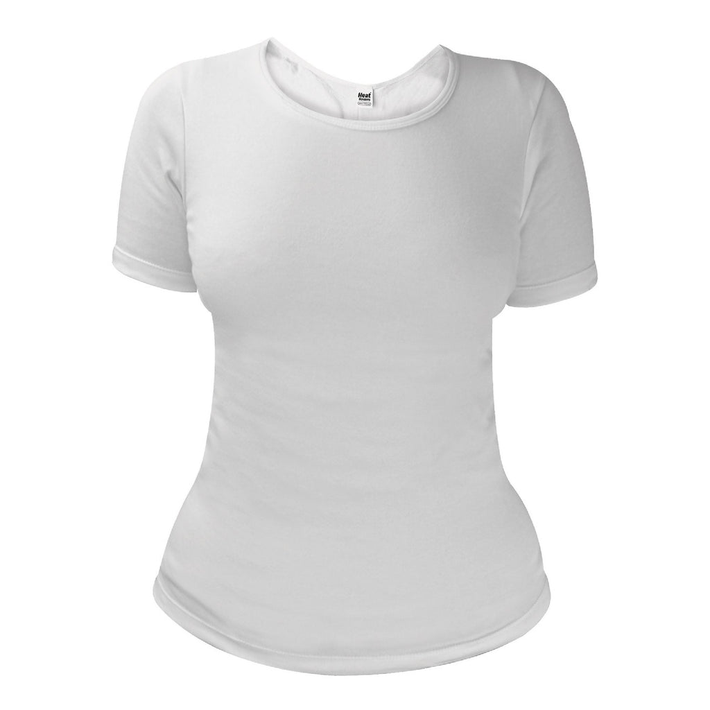 Ladies short sleeve thermal top in soft cotton blend seamless underwear base layer — view 5