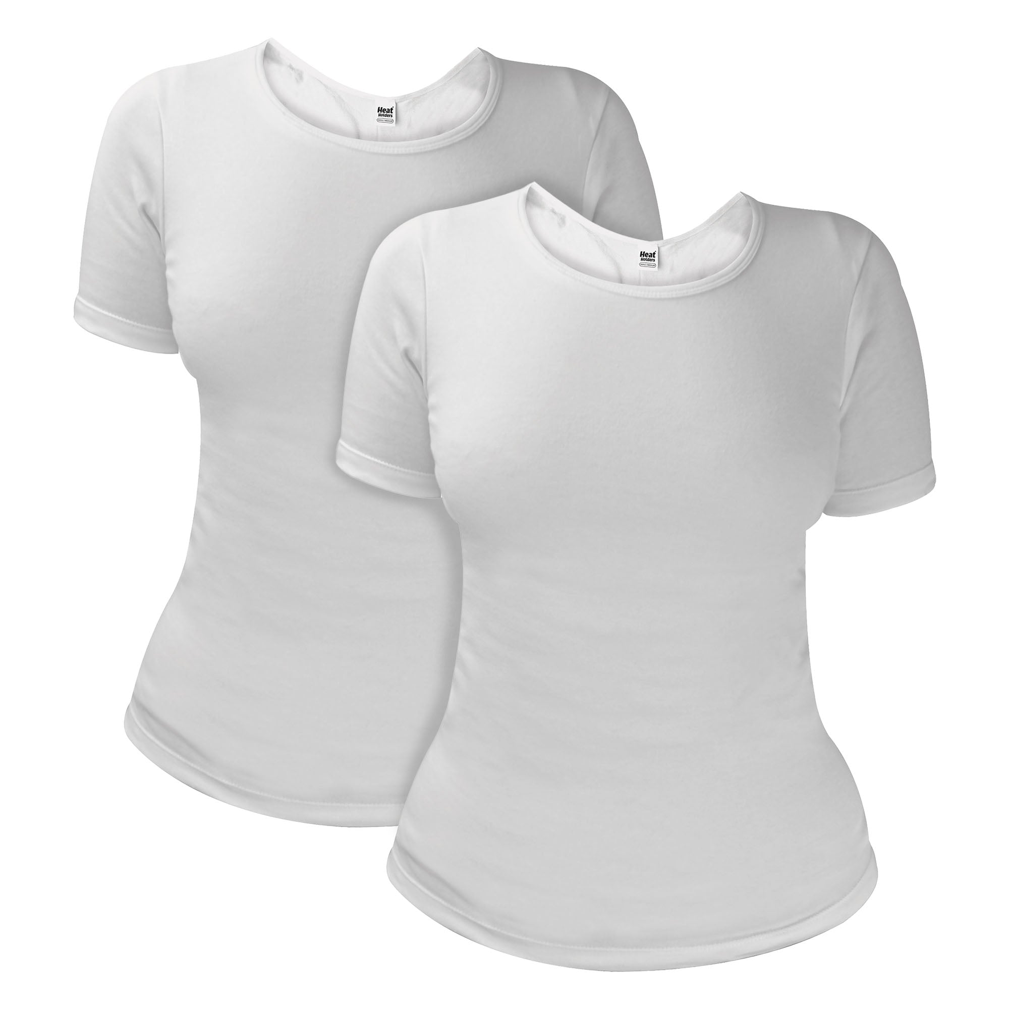 Two pack ladies short sleeve thermal top in black and white soft insulating fabric