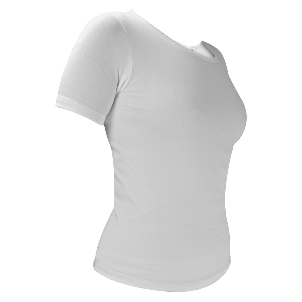 Two pack ladies short sleeve thermal top in black and white soft insulating fabric — view 3