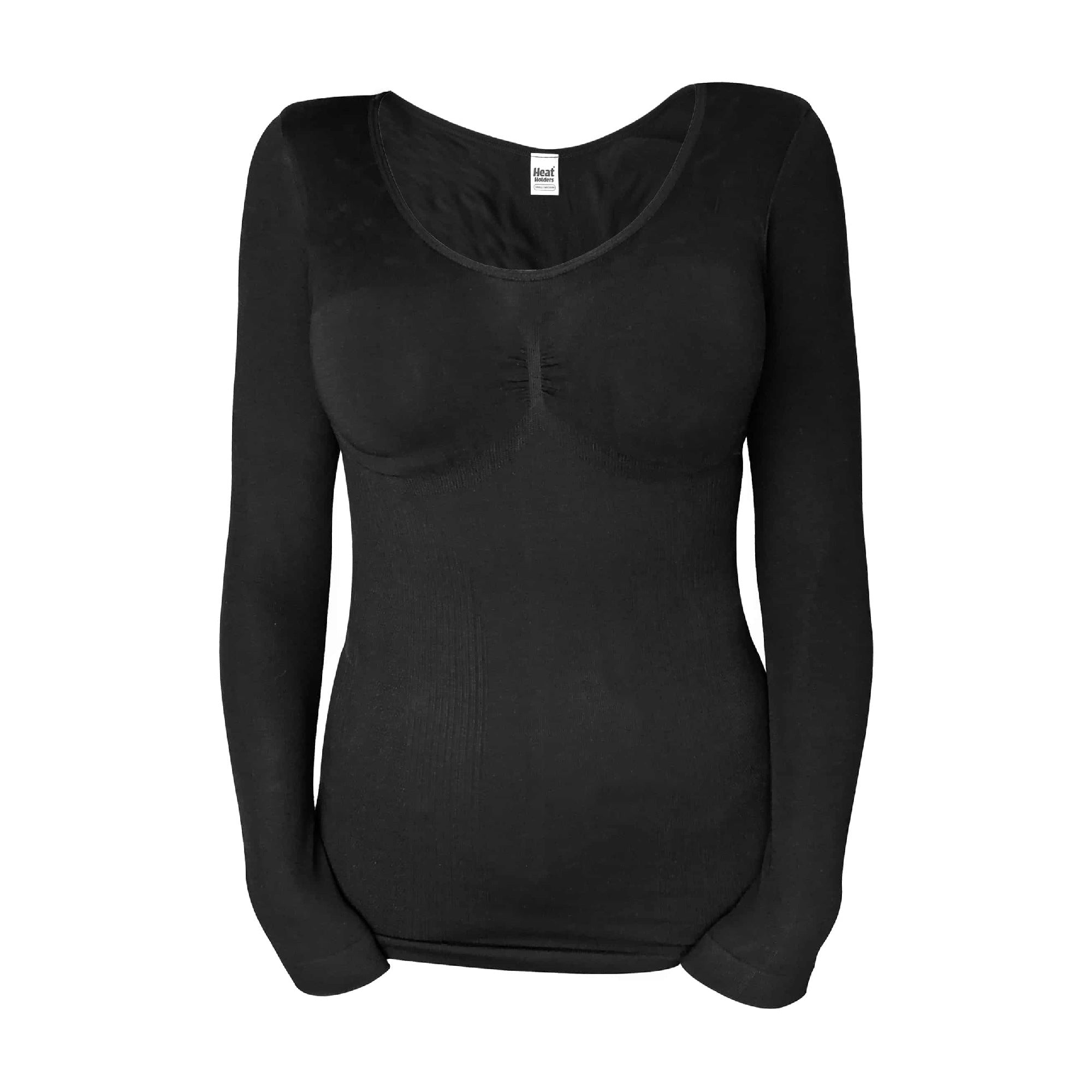 Ladies thermal long sleeve top in soft modal fabric, slim fit winter base layer