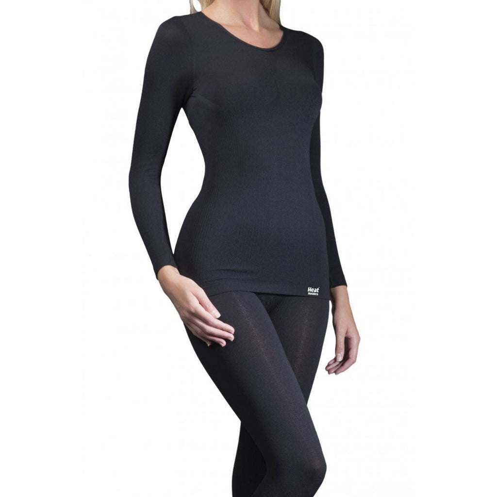 Ladies thermal long sleeve top in soft modal fabric, slim fit winter base layer — view 4