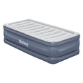 Bestway single size air bed with flocked surface and built-in pump for camping or home