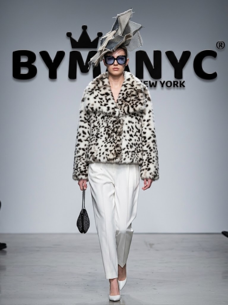 Women's Snow Leopard Faux Fur Short Jacket BYMANYC ® New York CONTEMPORARY VIBRANT MODERN FASHION - New Collection-0