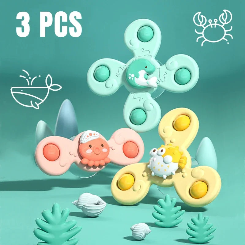 Baby bath toys suction cup set featuring bright colors and safe non-toxic interactive pieces