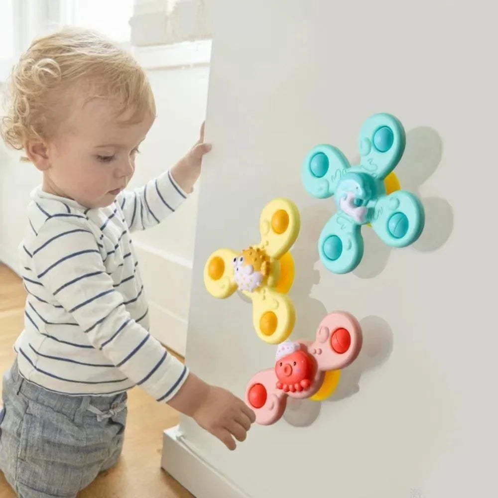 Baby bath toys suction cup set featuring bright colors and safe non-toxic interactive pieces — view 2