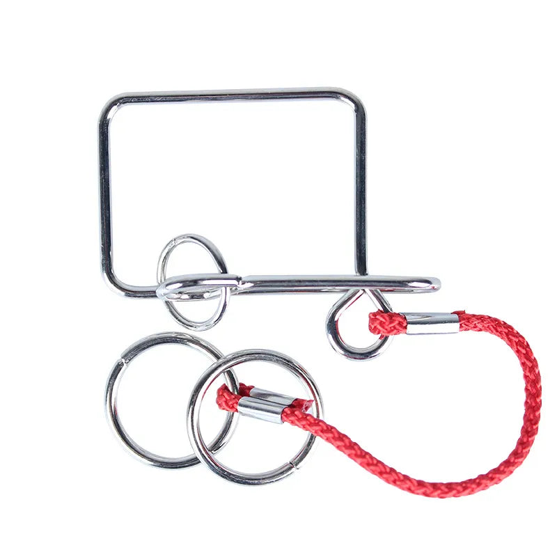 Baffling Brain Teaser classic silver nickel plated metal wire puzzle magic rings game — view 2