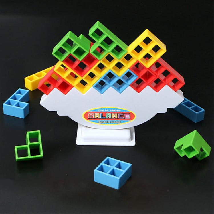 Colorful plastic balance stacking board game with balancing base and building blocks for kids — view 3