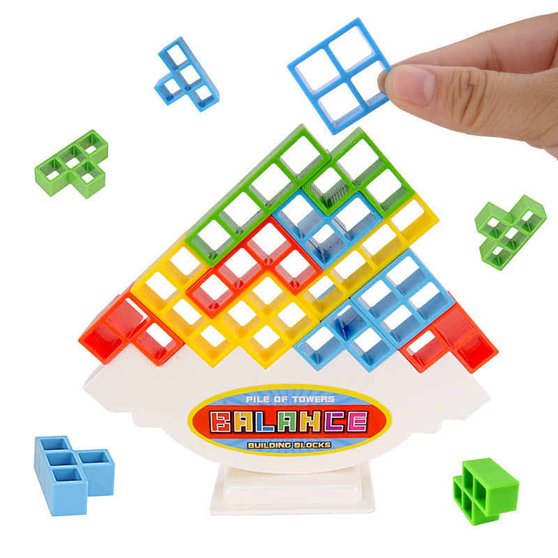 Colorful plastic balance stacking board game with balancing base and building blocks for kids — view 4