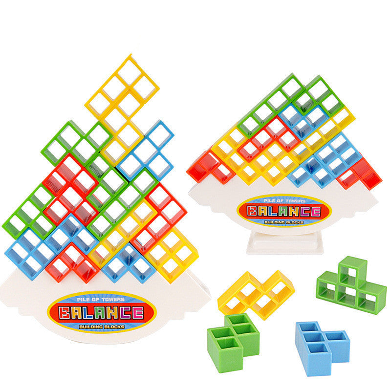 Colorful plastic balance stacking board game with balancing base and building blocks for kids — view 5