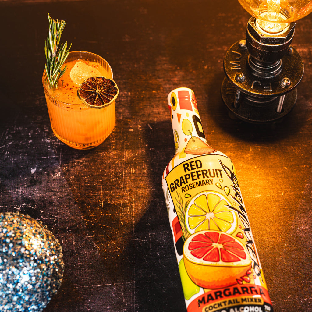 750ml bottle of red grapefruit rosemary margarita mix for craft cocktails and mocktails — view 5