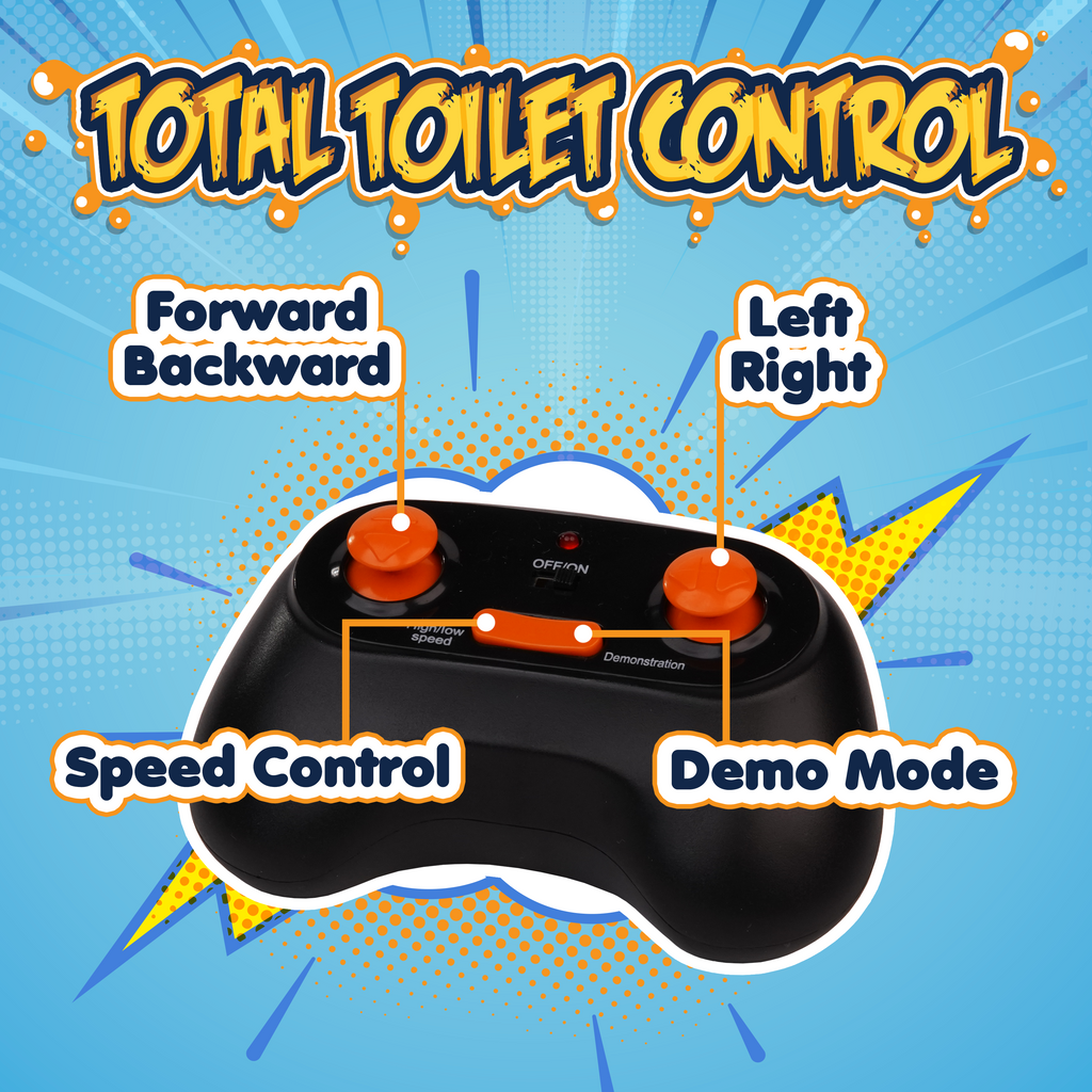 Force1 two-pack remote control toilet racer toys with spinning poo figures and remote controls — view 3