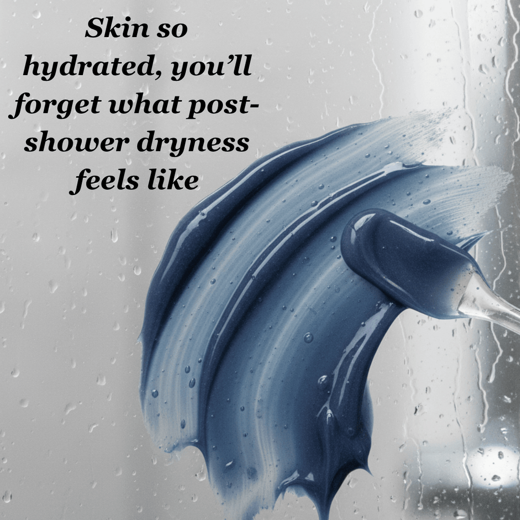 Blue tansy exfoliating cleansing balm and hydration mask in a premium glass jar. — view 5