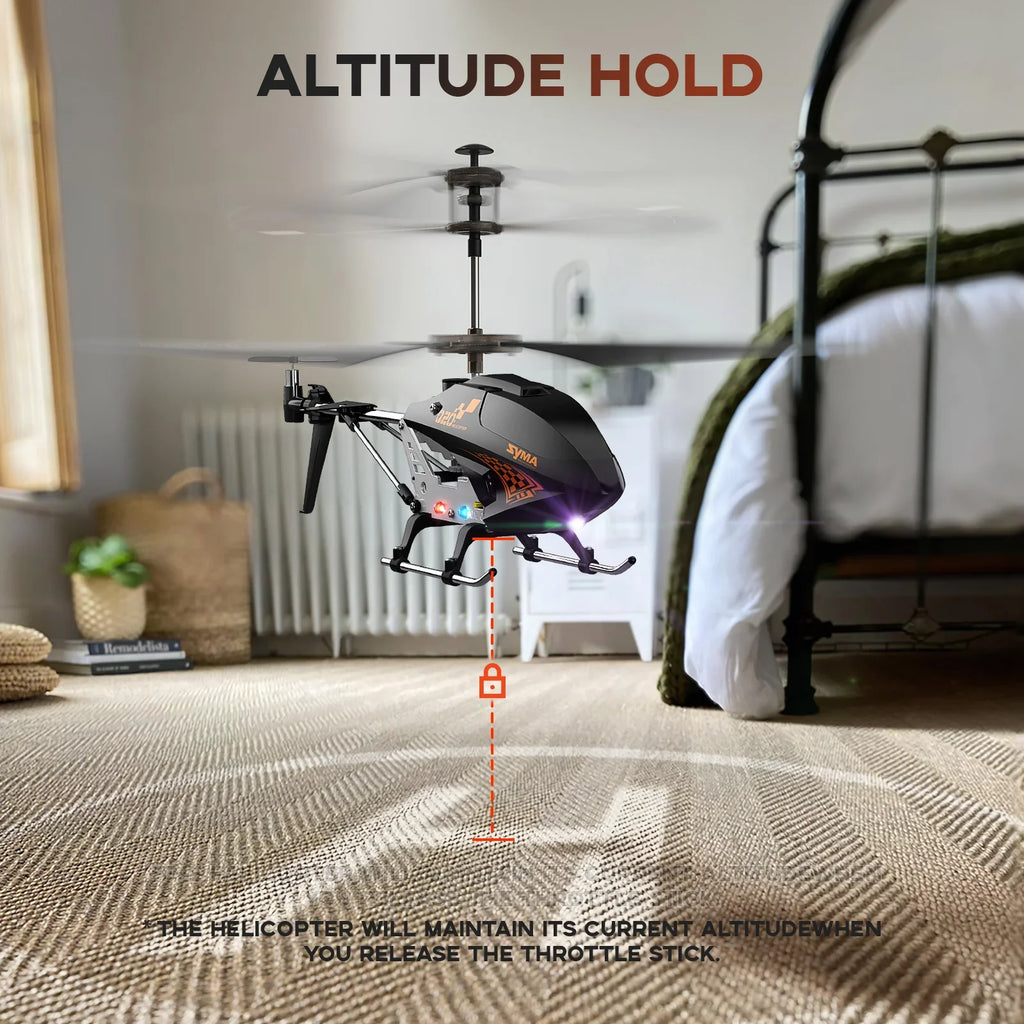 Remote control helicopter toy for beginners featuring durable metal and plastic construction and rotary blades — view 3