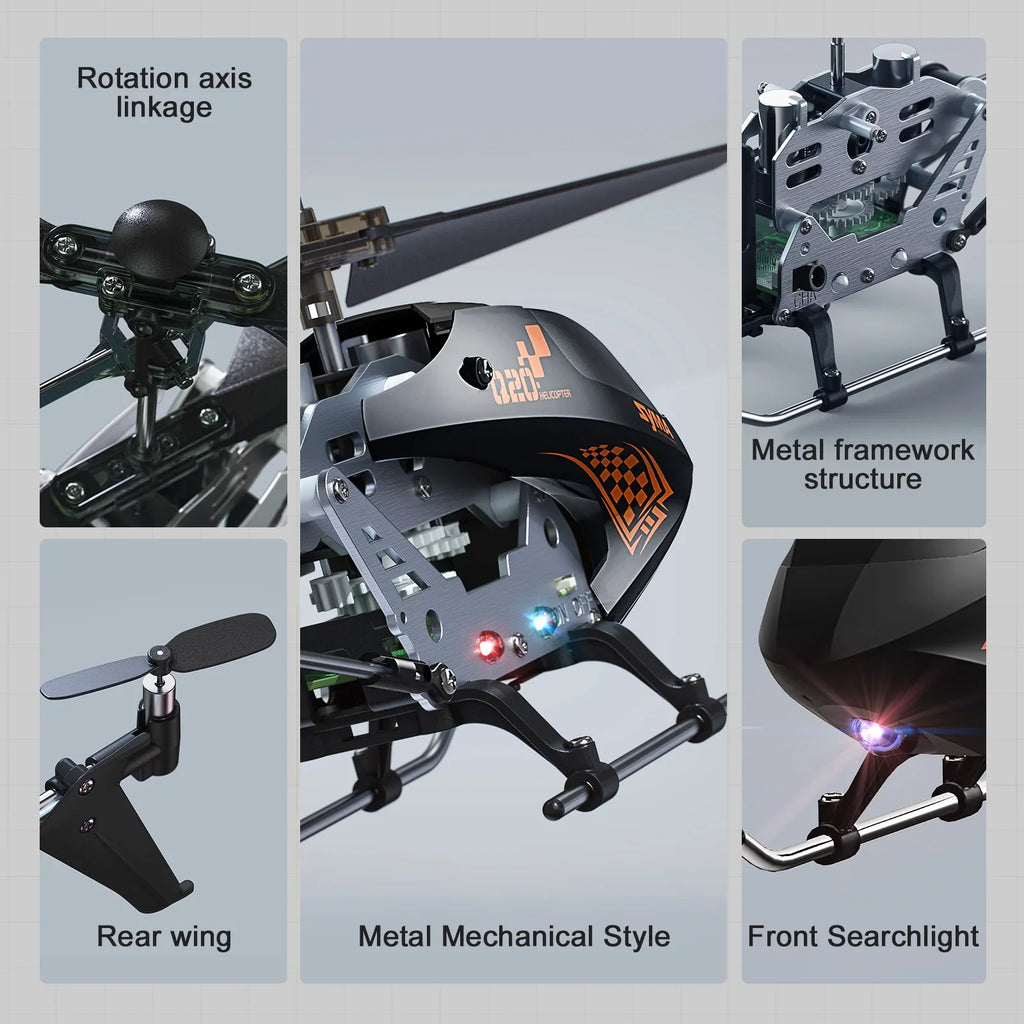 Remote control helicopter toy for beginners featuring durable metal and plastic construction and rotary blades — view 5