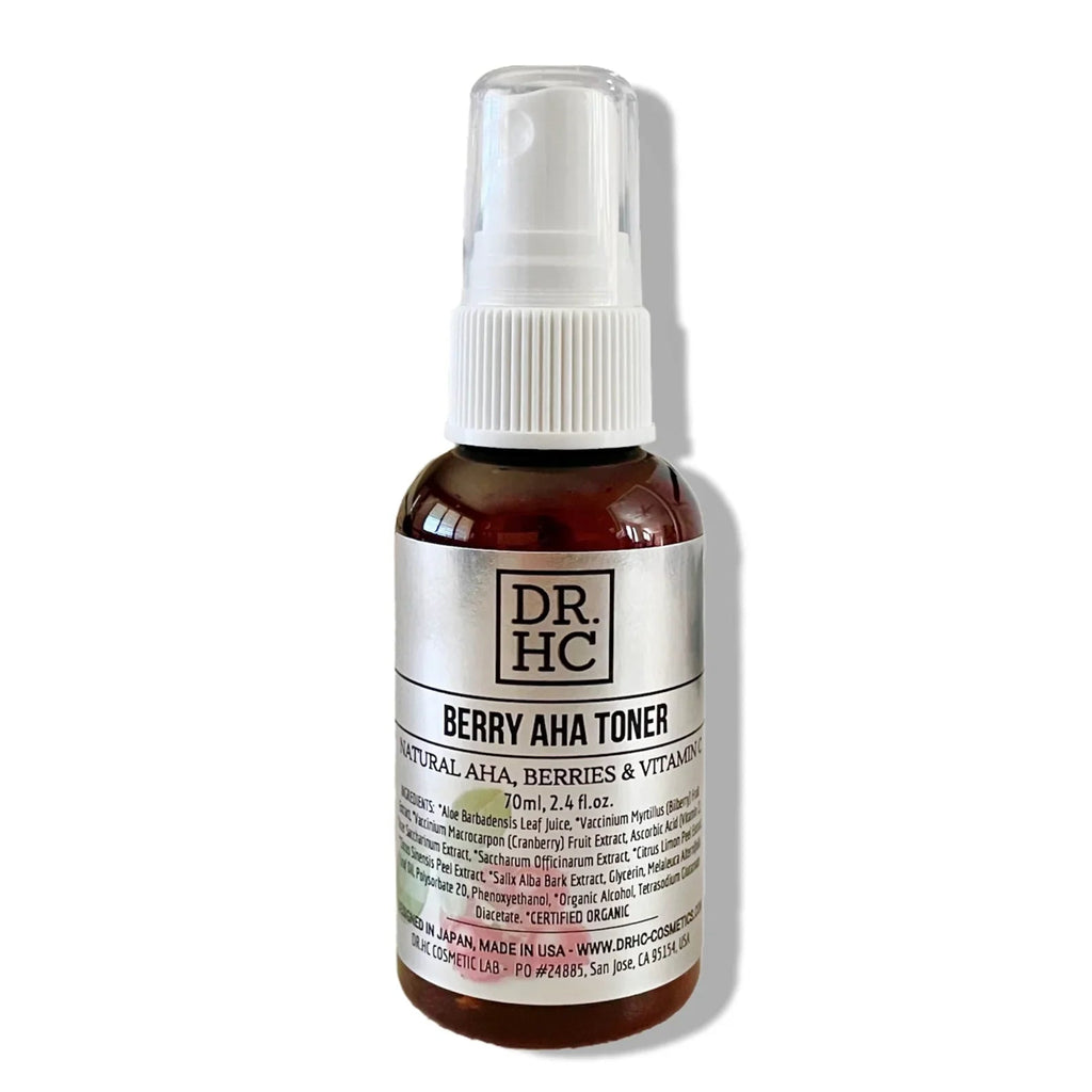 DR.HC Berry AHA face toner liquid in a clear 70ml bottle with minimalist label design — view 2