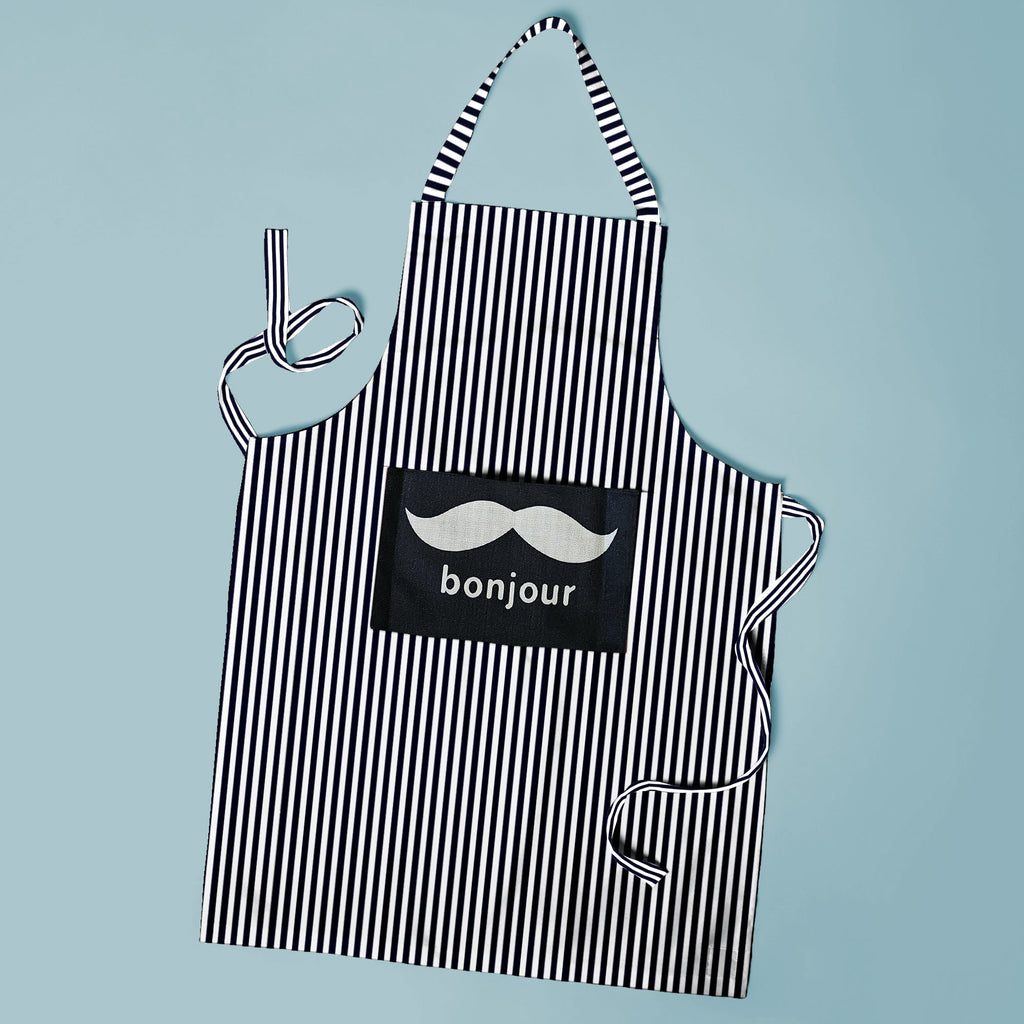 Modern cotton bib cooking apron with adjustable neck strap and front pocket for kitchen use — view 4