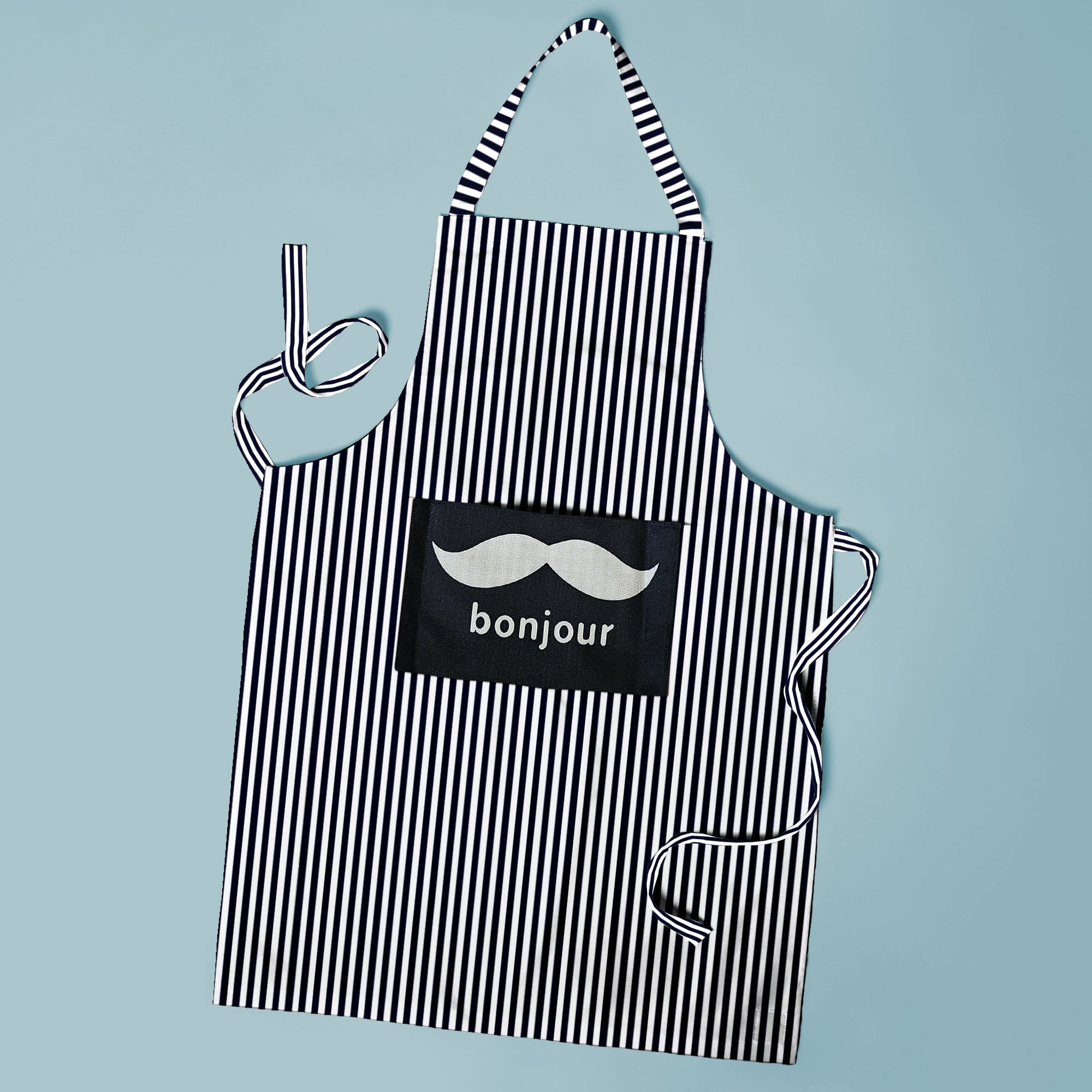Modern cotton bib cooking apron with adjustable neck strap and front pocket for kitchen use — view 4