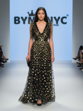 Black Floral Long Gala Dress SOHO: Prêt-à-Porter Line BYMANYC ® New York-0