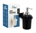 Glossy black unbreakable soap dispenser with a ceramic finish for modern bathroom wash basins