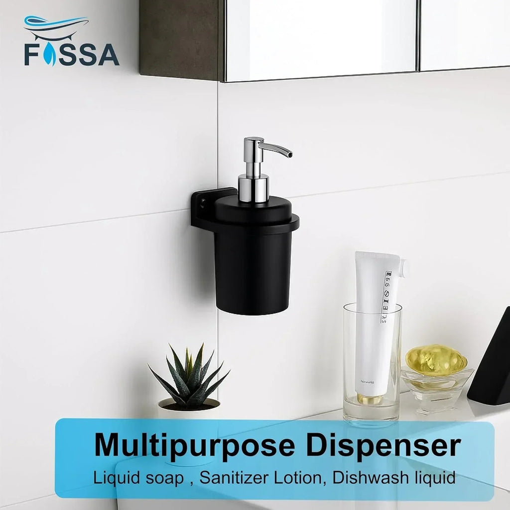 Glossy black unbreakable soap dispenser with a ceramic finish for modern bathroom wash basins — view 2