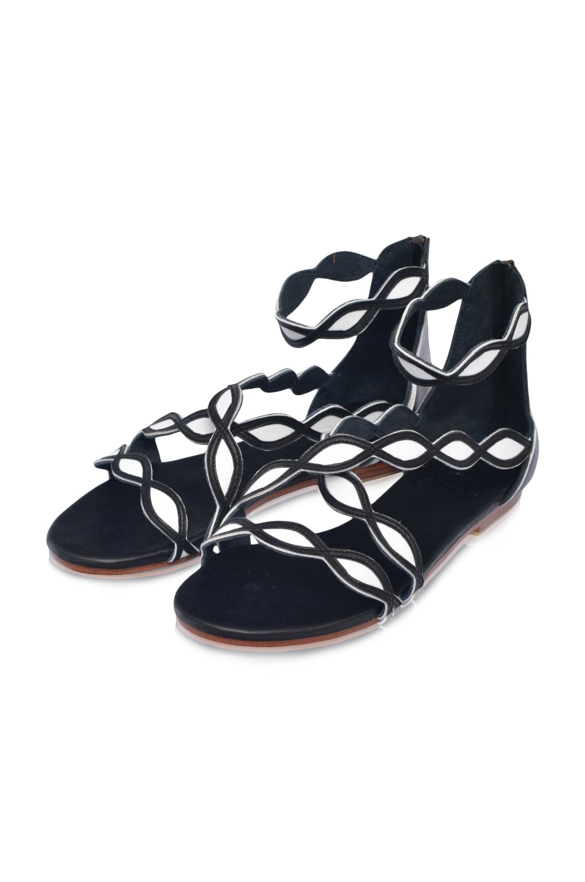 Blossom Floral Leather Sandals-1