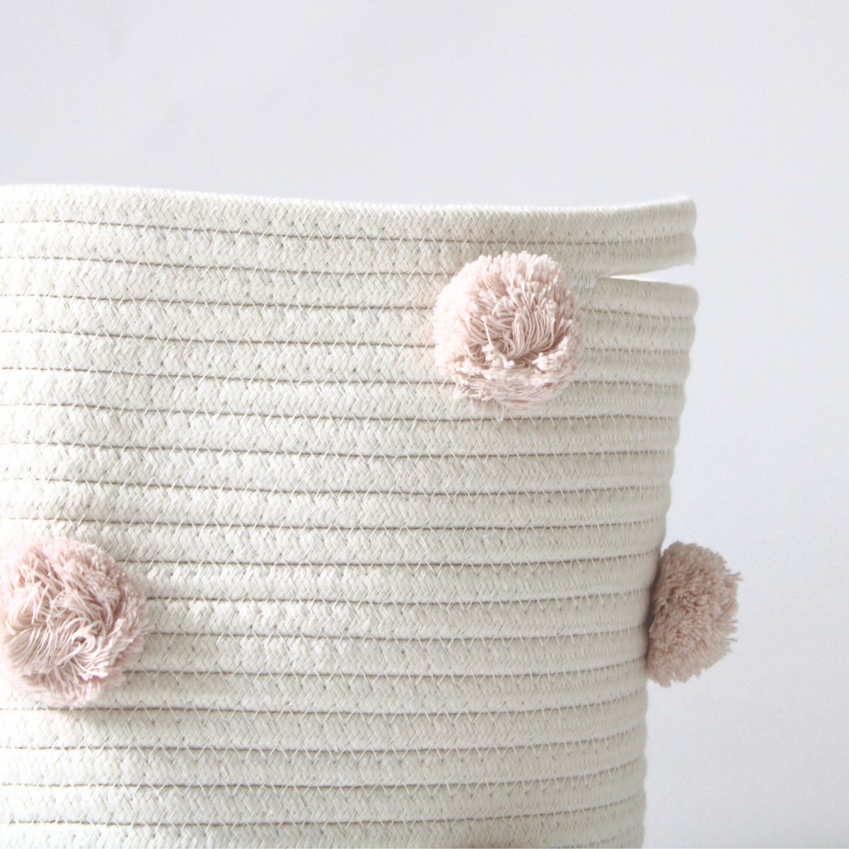 Blush Pom Basket - Medium-1