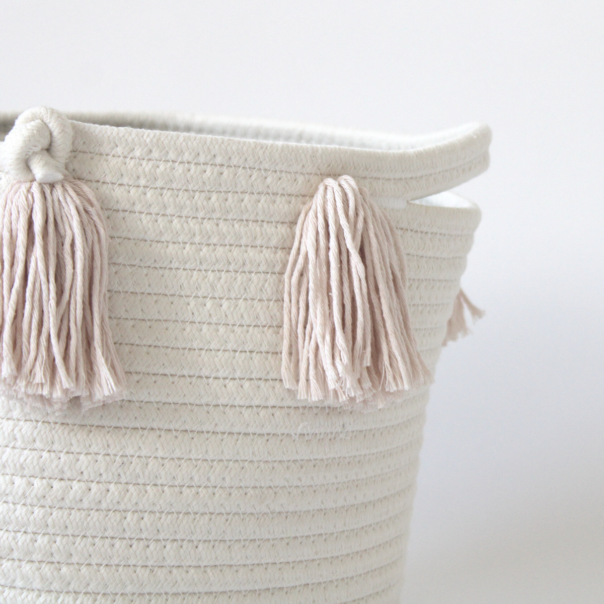 Blush Tassel Basket - Medium-1