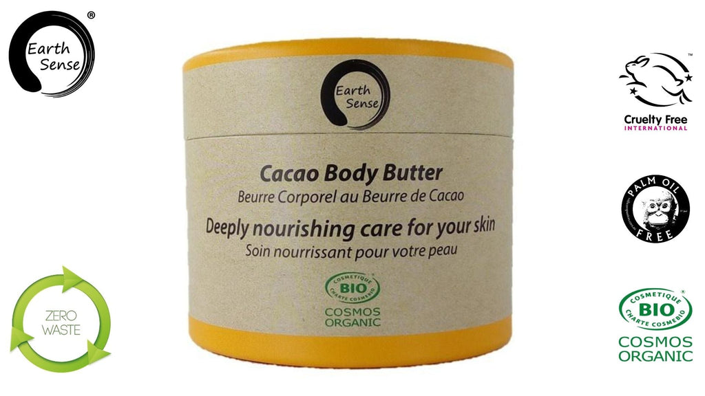 200ml organic cacao body butter in brown zero waste recycled paper packaging. — view 2