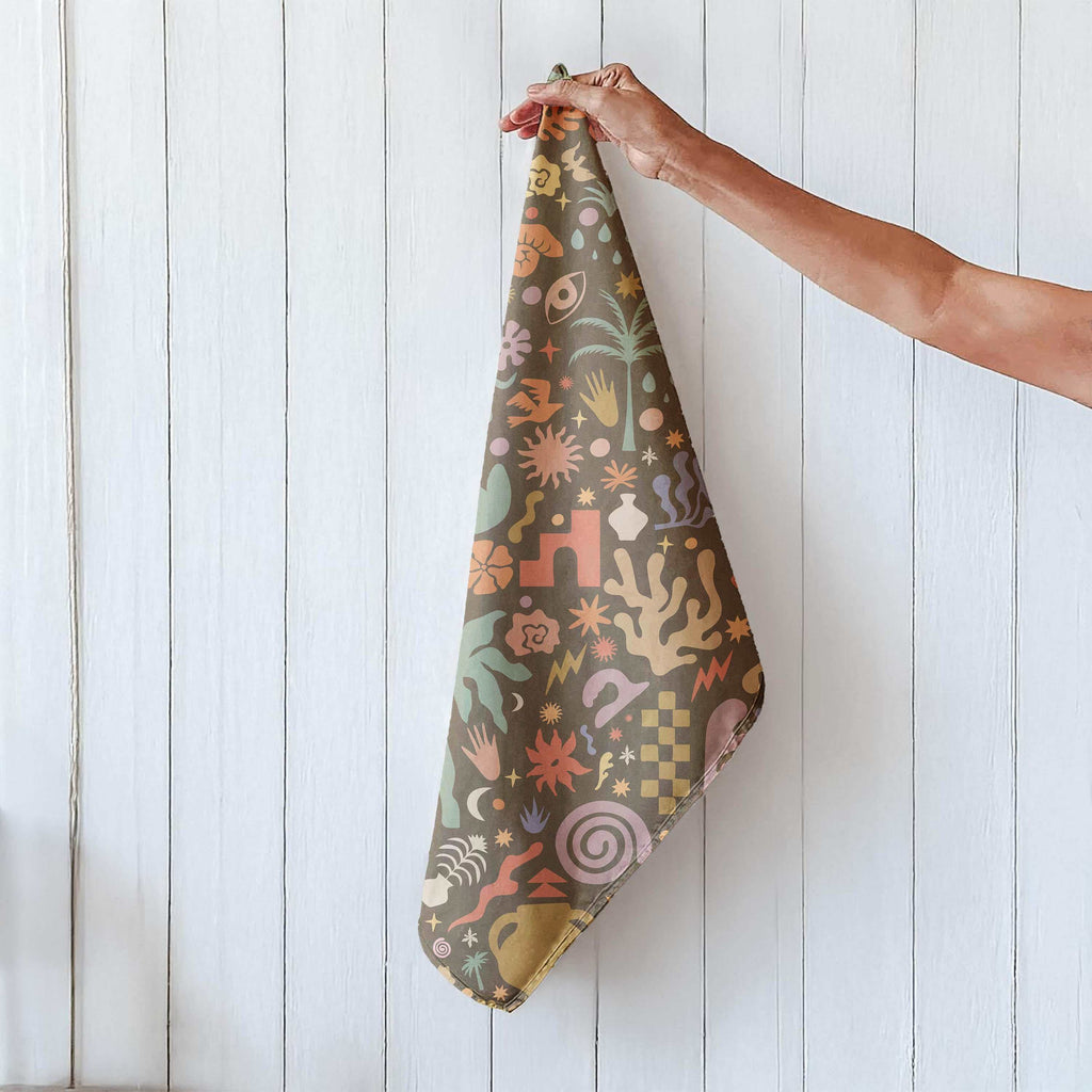 Boho Pattern Tea Towel-1