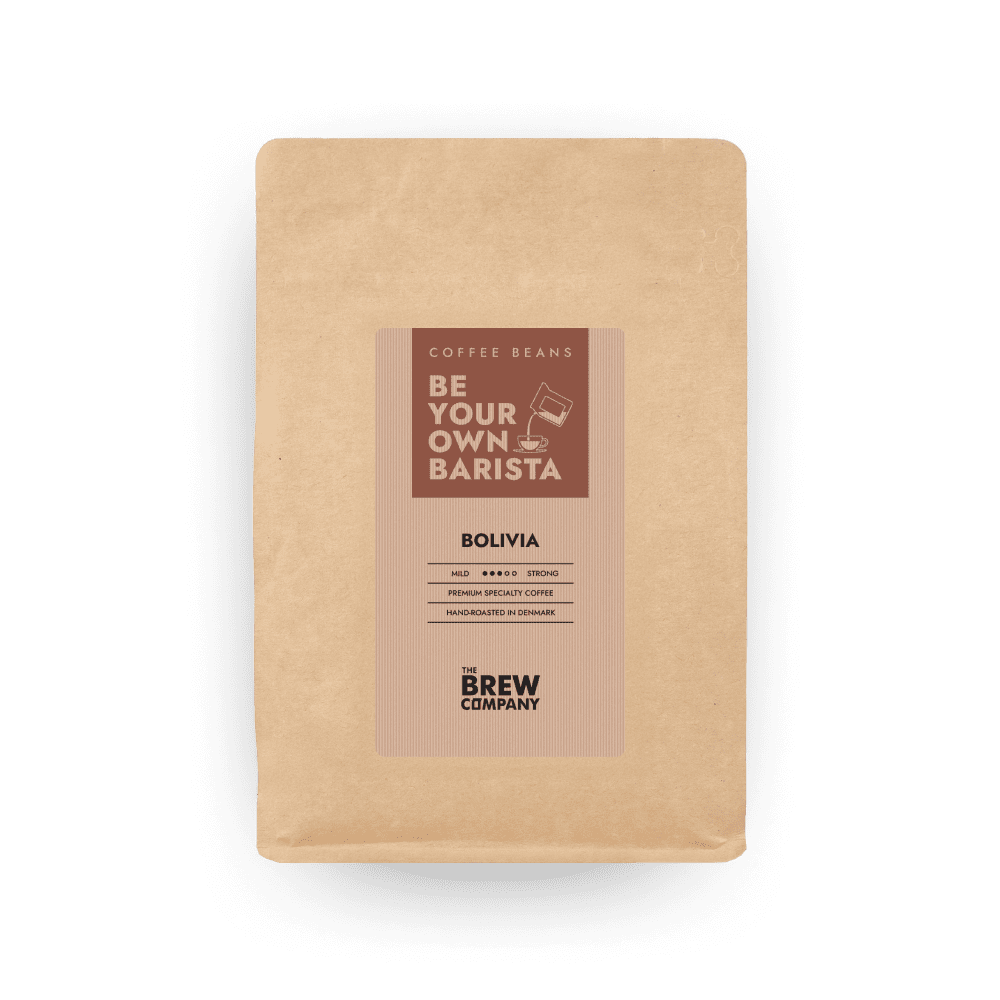Bolivia Caranavi whole bean coffee in eco-friendly kraft paper bag with minimal laminate packaging